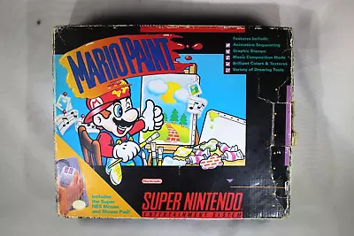 Mario Paint Super Nintendo Entertainment System Complete W/BOX/MANUAL/MOUSE/PAD • $99.99