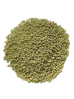 Rarest Antique Micro Seed Beads-16/0-18/0 Dusty Light Olive Green Opaque-4g Bags • $7.95