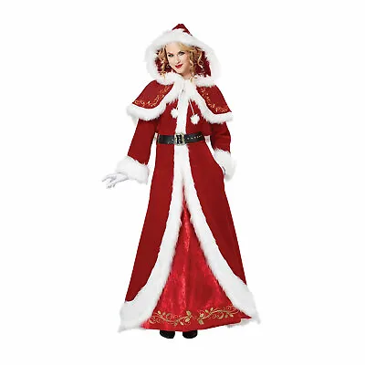 Mrs. Claus Christmas Costume Holiday Santa Red Hooded Cape Dress 2X Plus Size • $99.59