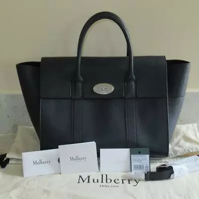 Mulberry Bayswater Strap Classic Grain Leather Midnight Black Bag HH4229 • $899.99