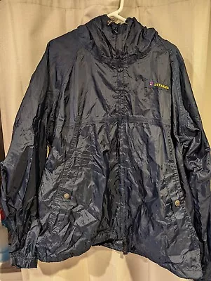 STEARNS    DRY WEAR   Rain Wind Jacket ADULT XL WATERPROOF Full Zip Hooded Blue • $23.50