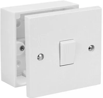 Single Wall Light Switch & 25mm Back Box Pattress 1 Gang 2 Way Switch Electrical • £5.85