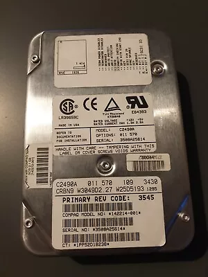£60 • Buy Compaq C2490A 2.1GB SCSI Hard Drive 50 Pin 3.5  HDD 142214-001 Vintage Retro