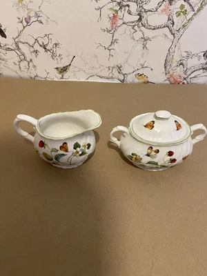 £18 • Buy Old Foley James Kent Strawberry Staffordshire England Covered Sugar And Milk Jug
