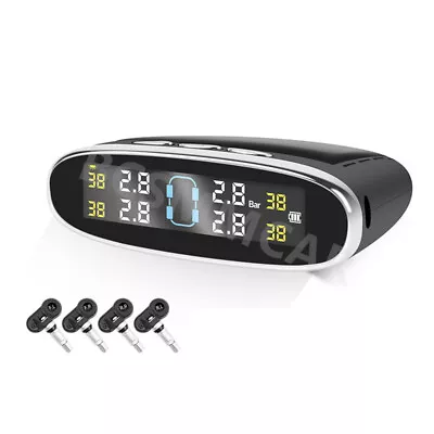 Wireless Solar/USB TPMS Car Tire Pressure Monitoring System W/Internal Sensors • $32.30