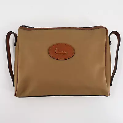 Lancel Vintage Leather & Canvas Clutch Bag In Brown - Made In France • £25