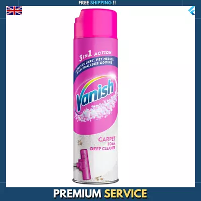 Vanish Carpet Cleaner + Upholstery Power Foam Shampoo Large Area Cleaning 600 • £9.39