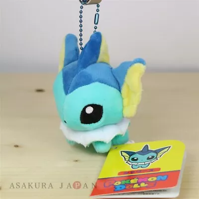 Pokemon Center Original POKEMON DOLLS Plush Mascot Key Chain Vaporeon Japan • $25.08