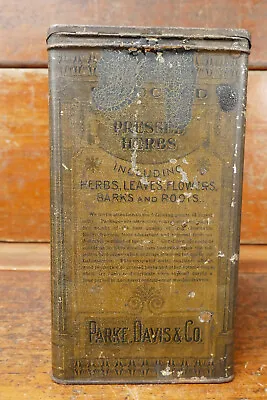 Antique PARKE DAVIS & CO Choice Botanic Drugs Mandrake Root Advertising Tin • $39.95