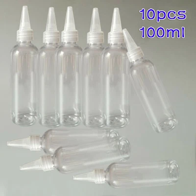 £9.80 • Buy 10* Travel 100ml Clear Plastic Bottles Empty Nozzle Dropper Bottles Replacement