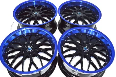 4 New DDR R6 18x8 5x114.3 35mm Offset With Black Blue Lip Finish 18  Wheels Rims • $779