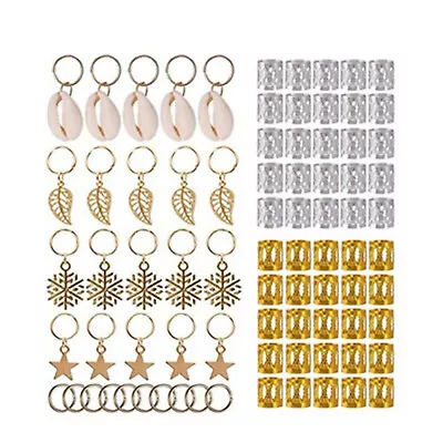 80Pcs Hair Jewelry Braid Ring Cuff Decor Pendants Dreadlocks Beads Accessories C • £9.58