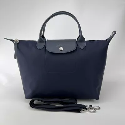 Longchamp Le Pliage Neo 1515 Crossbody Thickened Nylon Tote Bag Blue / M • $99.99