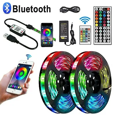 5050 RGB LED Strip Lights 12v Waterproof Ip65 5m Led Strip Light USB Bluetooth • $13.99