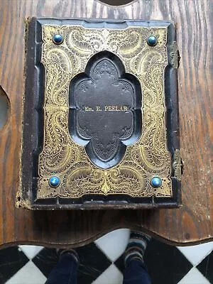 Antique Vintage 1860sUS Civil War Era Family Photo Album Tin Types Case Old • $275