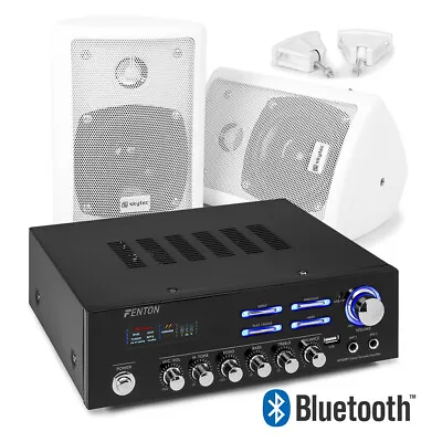 Bluetooth HiFi Stereo Wall Mount Speaker & Amplifier Wireless Music System • £140