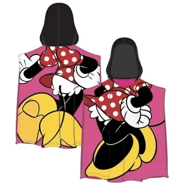 Disney Minnie Mouse Towel Hooded Poncho Bath Beach Girls Kids 22in X 44in NWT • $16.19