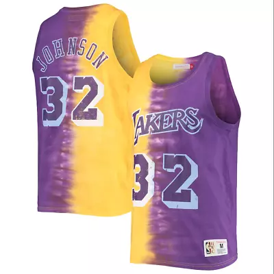 Men's Mitchell & Ness Los Angeles Lakers NBA Magic Johnson Tie-Dye Tank Size XL • $54.99