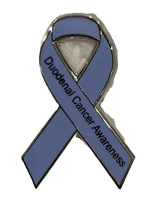 *NEW* Duodenal Cancer Awareness Ribbon Enamel Periwinkle Badge / Brooch. • £3.99