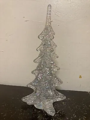 $15 • Buy Vintage Enesco Iridescent Crystal Christmas Tree 10.25” Tall 1988