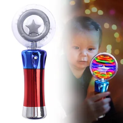 Glow Spinning Ball Magic Wand Toy Light-Up LED Flashing Mics Kids Rave Show Prop • £5.19