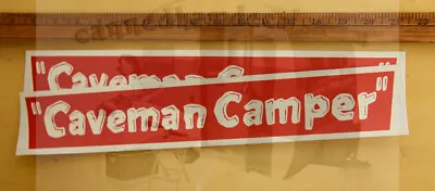 $35 • Buy Caveman Camper Grants Pass OR Vintage Travel Trailer Repro Decal 16  Red & Beige