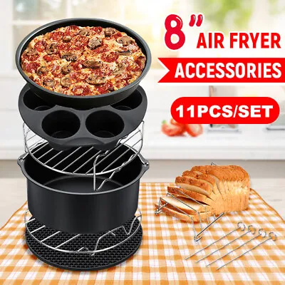 8 Inch Air Fryer Accessories Set Chips Baking Basket Rack For Phillips 5.2~5.8QT • $16.95