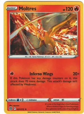 Moltres 21/172 Brilliant Stars Holo Rare Pokemon Card TCG Pokémon • $1.42