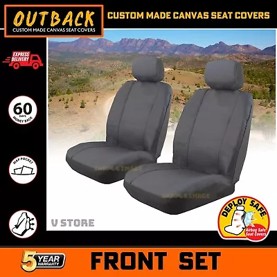 FRONT CANVAS Seat Covers For Mazda BT-50 UP UR XT 11/2011-6/2020 Charcoal • $122.55