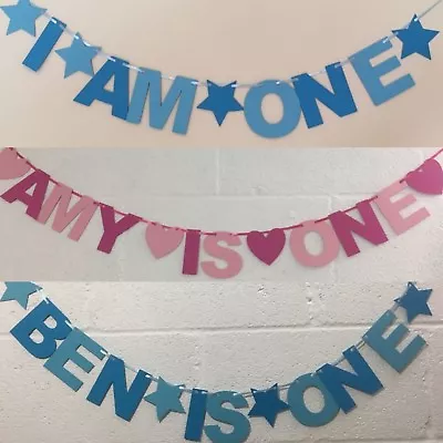 Personalised Birthday Bunting Party Decoration Boy Girl Banner First 1st 2nd 3rd • £11.99