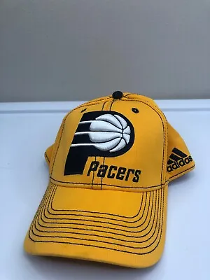 Pacers Hat Adidas Yellow Baseball Cap Mens Size Small Medium NBA Basketball • $11.61