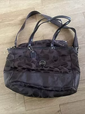 Coach Brown Signature Tote Hand Bag No.H1161-F18033 In Very Good Used Condition • £50