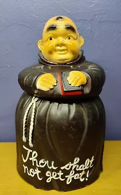 Vintage MCM Friar Tuck  Thou Shalt Not Get Fat  Cookie Jar 10.25  Tall • $24