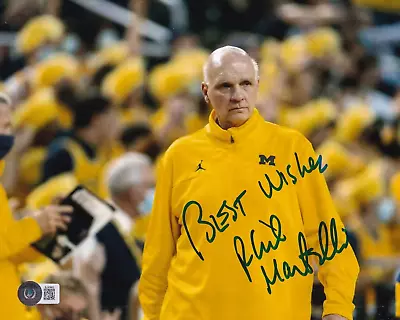 PHIL MARTELLI Signed (MICHIGAN WOLVERINES) Basketball 8X10 BECKETT BAS BJ90883 • $50