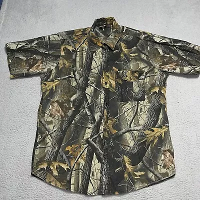 Ranger Men's Shirt Multicolor XL Short Sleeve Button Up Realtree Hardwoods Camo • $10.40