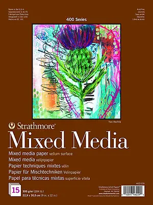 Strathmore Mixed Media Vellum Paper Pad 9 X12 -15 Sheets -62462109 • $12.79