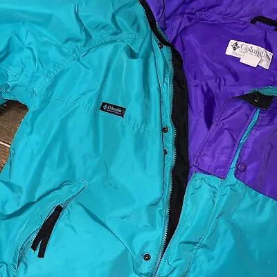 Vintage Columbia Jacket Mens Teal/Purple Extra Large • $40