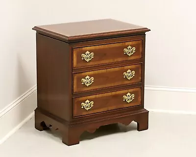 DIXIE Banded Mahogany Chippendale Nightstand Bedside Chest • $595