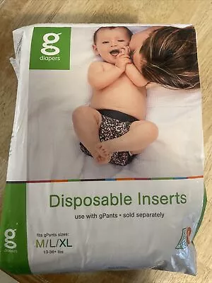 Gdiapers Disposable Biodegradable Flushable Diaper Inserts M/L/XL 13-36 Lb 32 Ct • $27.54