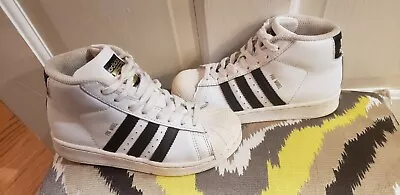 £24.01 • Buy  Adidas Original Kid's Pro Model C  White/black/gold Shell Toes By4396 Size 120k