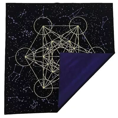 Altar Tarot Table Cloth Divination Wicca Velvet Tapestry Metatron's Cube Vintage • $17.61