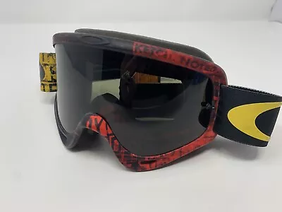 Oakley O-Frame MX Goggles Red And Yellow Sand Frame W/ Dark Grey Lens • $45