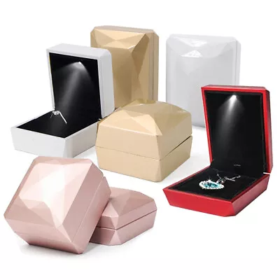 Lot Of 1/3/5 Luxury Velvet Jewelry Ring Box Holder Case LED Lighted Wedding Gift • $7.49