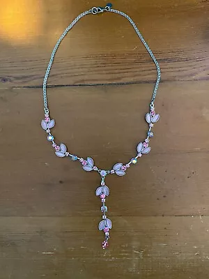 Marks And Spencer Pink Diamanté Necklace 43 Cm In Length • £2.45