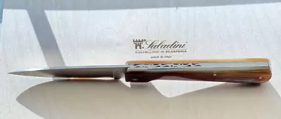 Saladini Vendetta Folding Knife Full OX Horn Handles  Made In Italy • $259.95