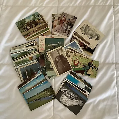 Antique & Vintage Postcards Lot Of 131 People Places Things Surprise! • $49.49