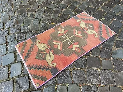 Turkish Doormats Handmade Rug Vintage Rug Carpet Home Decor | 15 X 29 Ft • $80.10