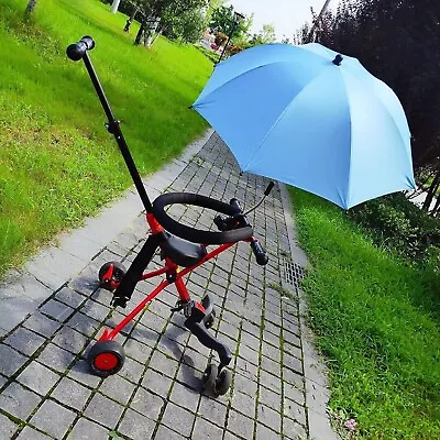 Pram Umbrella With Adjustable Universal Clamp Buggy Sun-Proof Rain-proof Blue • £9.99
