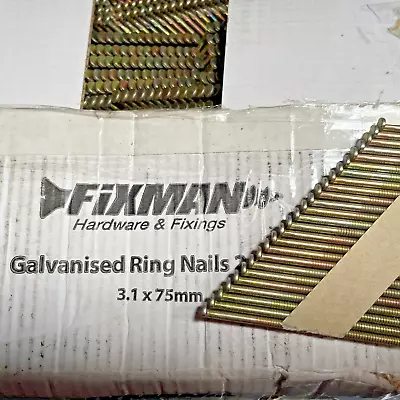 400 Pcs X 34 Degree Flat Wound Galvanised Coil Nails For Nail Gun. 3.1  X 75mm • £14.99