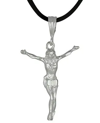 Crucifix Jesus Without Cross Sterling Silver Pendant Charm Made In USA • $18.99